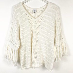 Cabi Fiesta Poncho Sweater Fringe XS #5803 Sp 2020